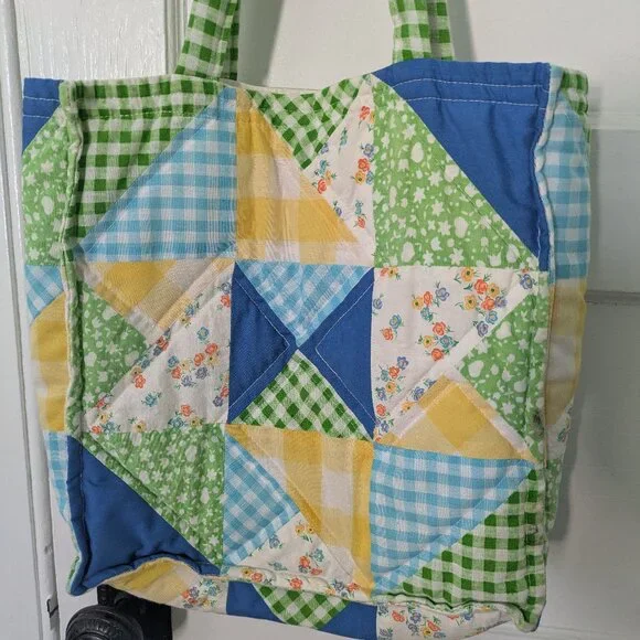 Floral Quilted Patchwork Soft Tote Bag Cottagecore! - Picture 6 of 7